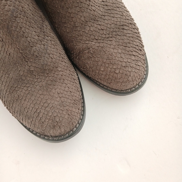 Eileen Fisher Leaf Leather Snake Embossed Ankle Bootie - Picture 5 of 7